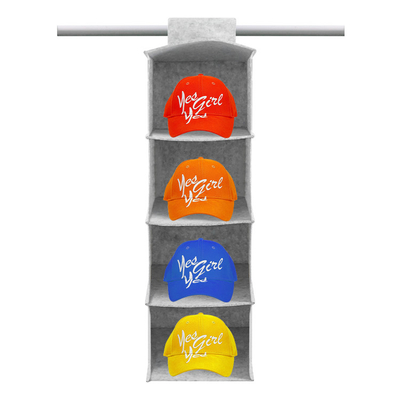4 Shelf Felt Foldable Hanging Closet Organizer For Hat Storage